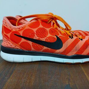 Nike Free 5.0 TR Fit 4 Lava Glow Women's Size 9 704695-602 Red Polka Dot